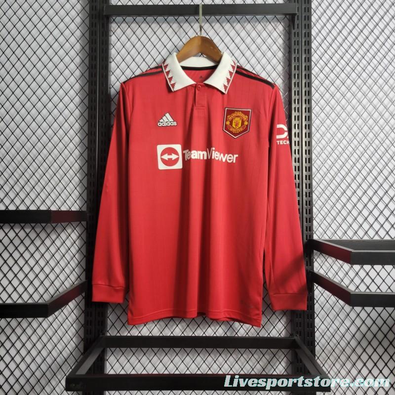 22/23 Long Sleeve Manchester United Home Jersey