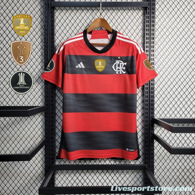 23/24 Flamengo Home Jersey With All Sponsors+Patches