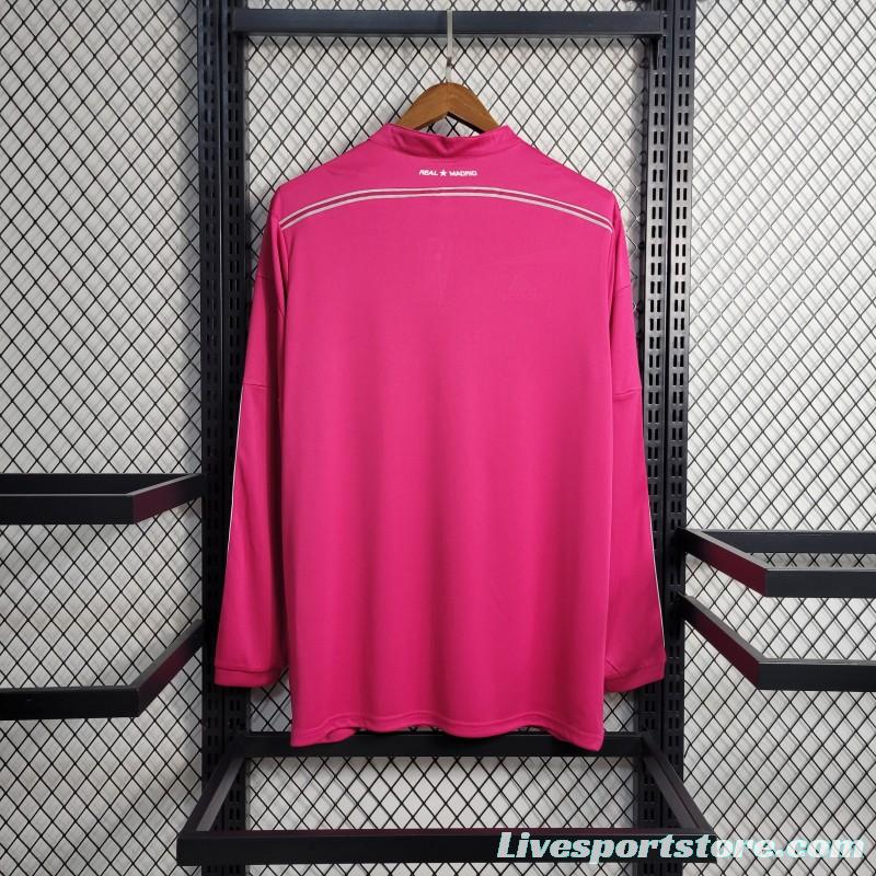 Retro 14-15 Long Sleeve Real Madrid Away Pink Jersey