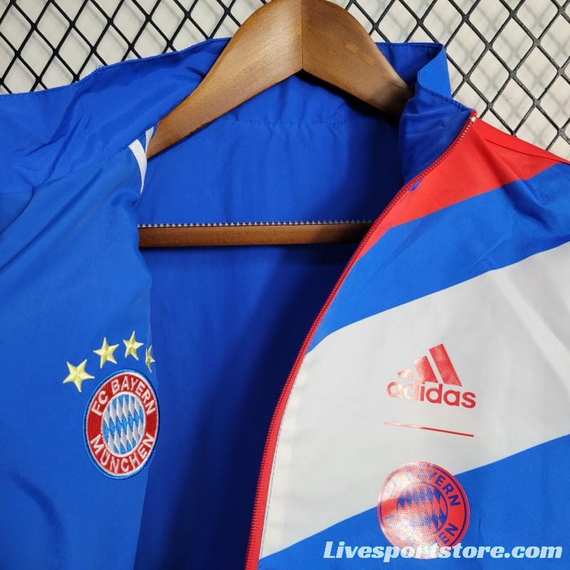 23-24 Bayern Munich Blue Reversible Windbreaker