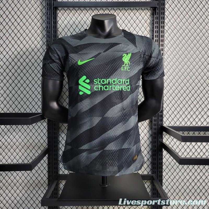 23-24 Player Liverpool Goalkeeper Black Jersey