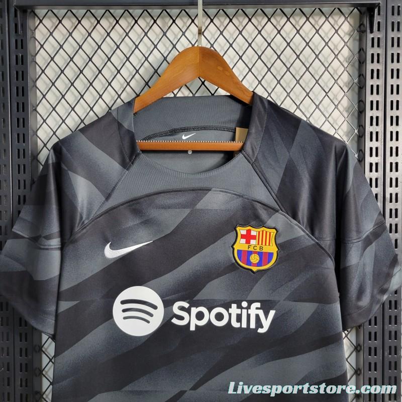 23-24 Barcelona Black Goalkeeper Jersey