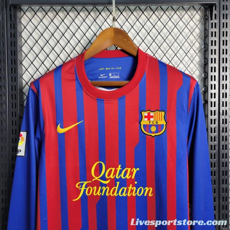 Retro Long Sleeve 11-12 Barcelona Home Soccer Jersey