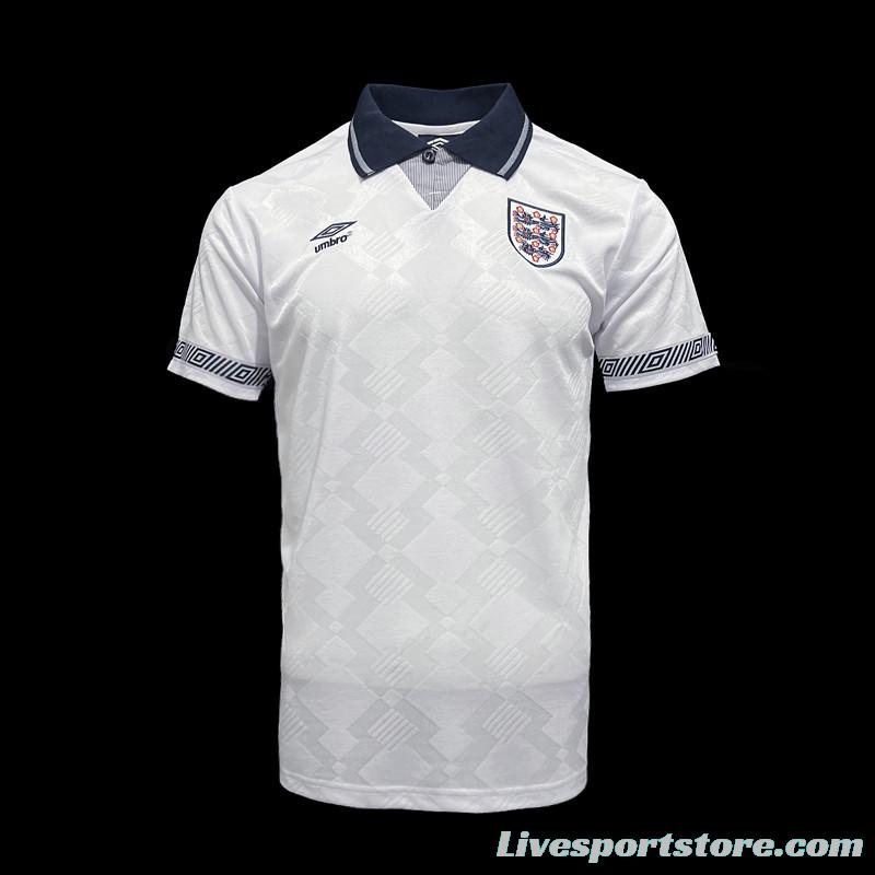 Retro 1990 England Home Soccer Jersey