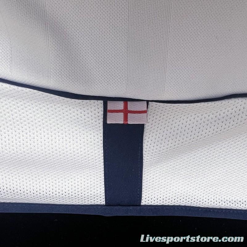 Long Sleeve Retro 2002 England Home Soccer Jersey