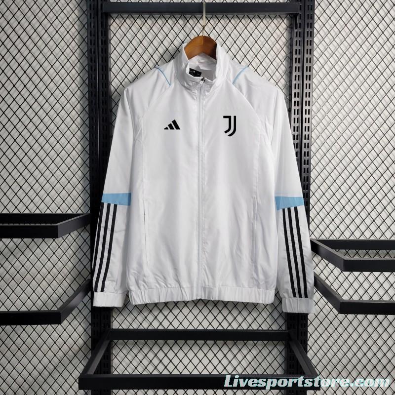 23-24 Juventus White Windbreaker