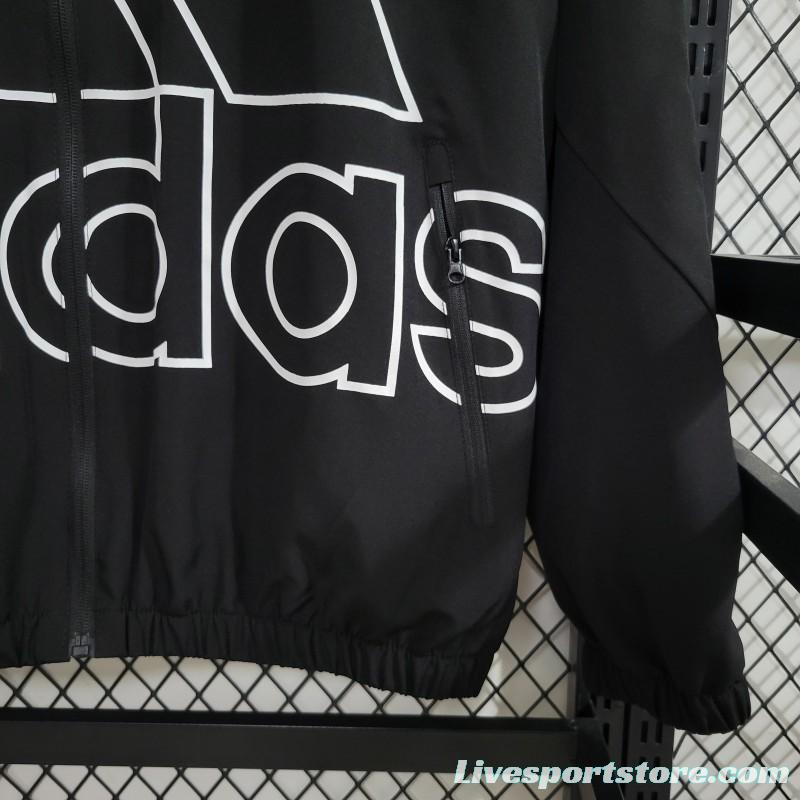 2023 Adidas Black Windbreaker