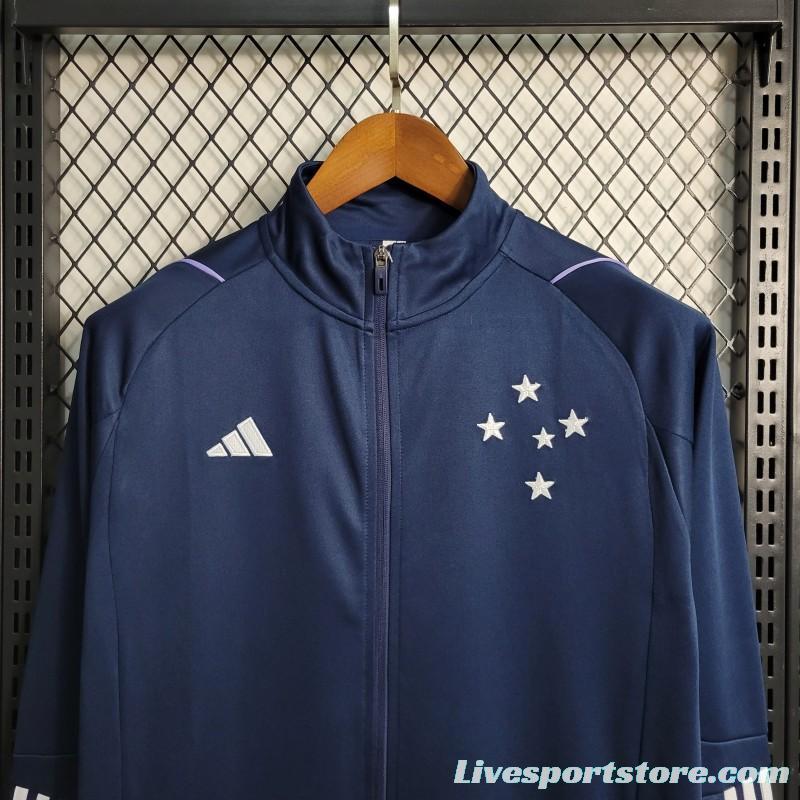 23-24 Cruzeiro Navy Full Zipper Training Jacket