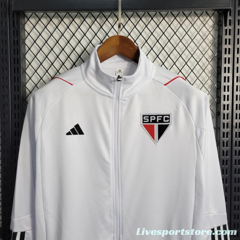 23-24 Sao Paulo White Full Zipper Training Jacket