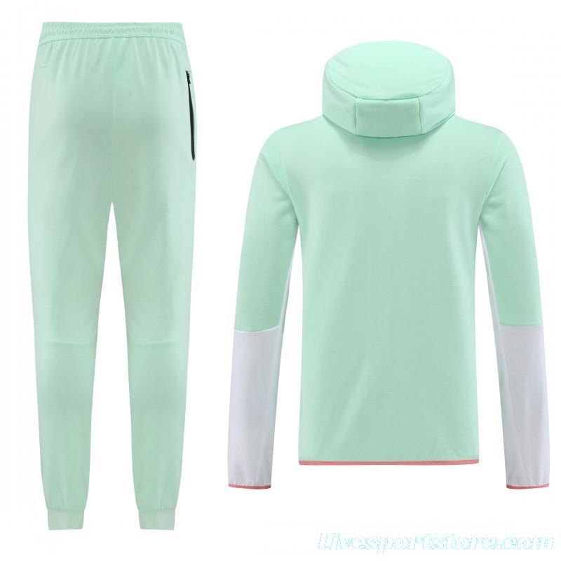 2023 Nike White Green Full Zipper Hoodie Jacket +Pants