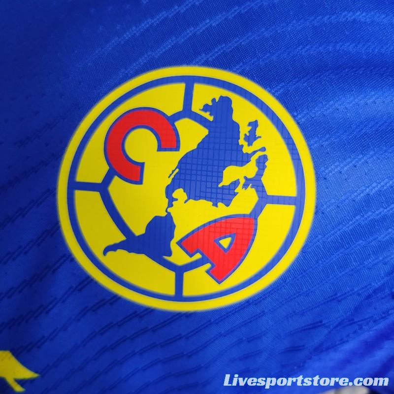 Player Version 23-24 Club America Away Blue Jersey