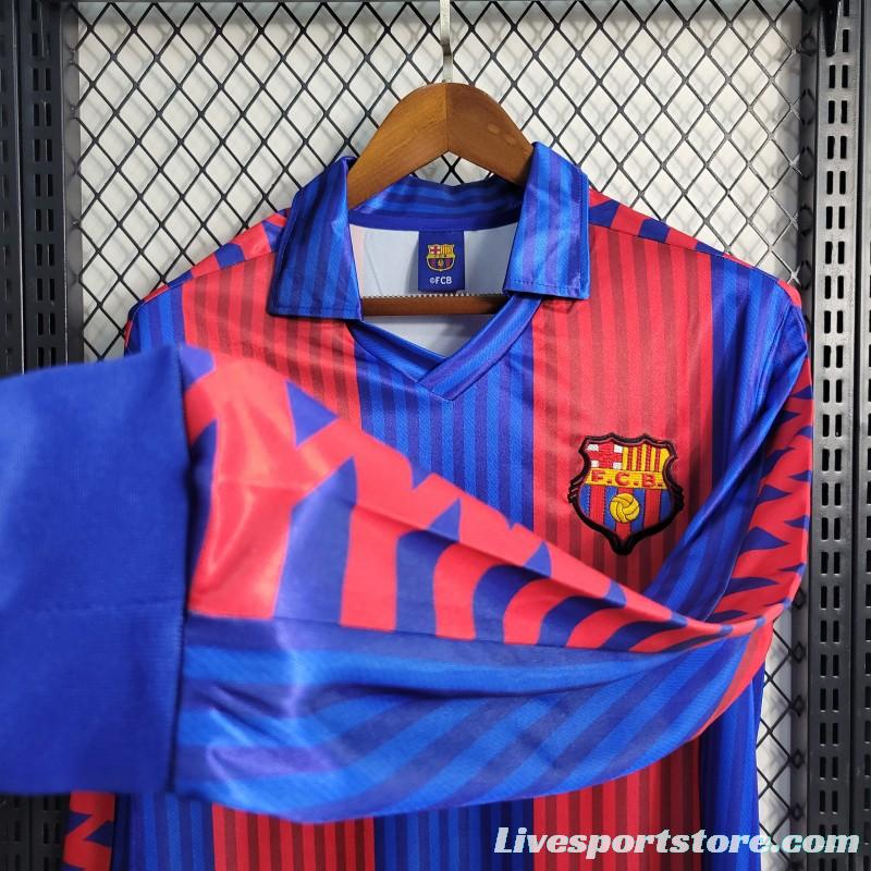 Retro 91/92 Barcelona Home Long Sleeve Jersey