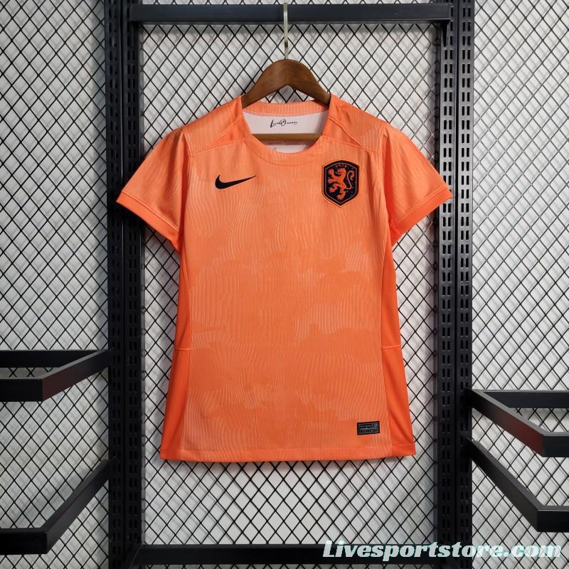 2023 Women Netherlands Home Orange Jersey