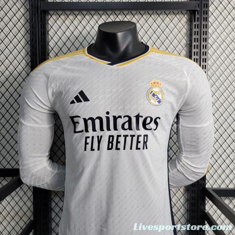 Player Version 23-24 Long Sleeve Real Madrid Home Jersey