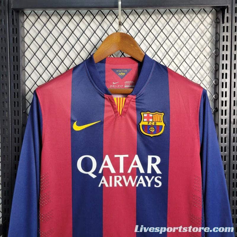 Retro14-15 Barcelona Home Long Sleeve Jersey