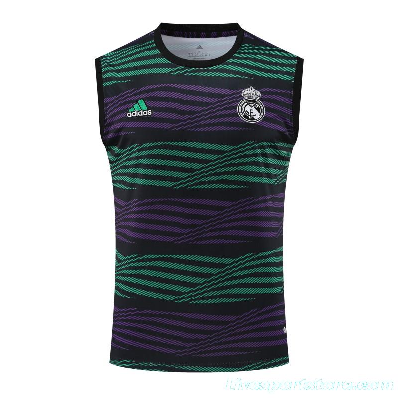 23-24 Real Madrid Stripe Pattern Vest Jersey+Shorts