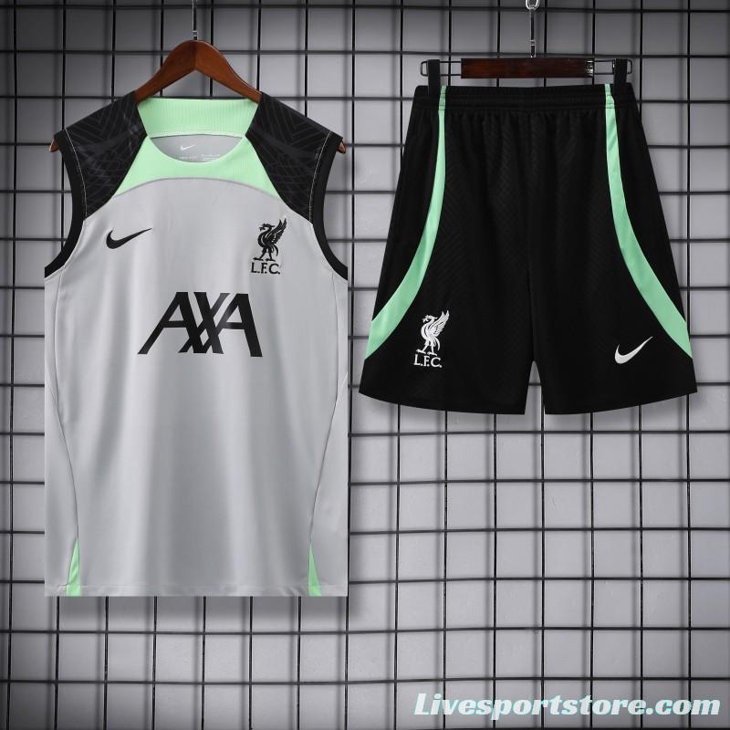 23-24 Liverpool Grey Vest Jersey+Shorts