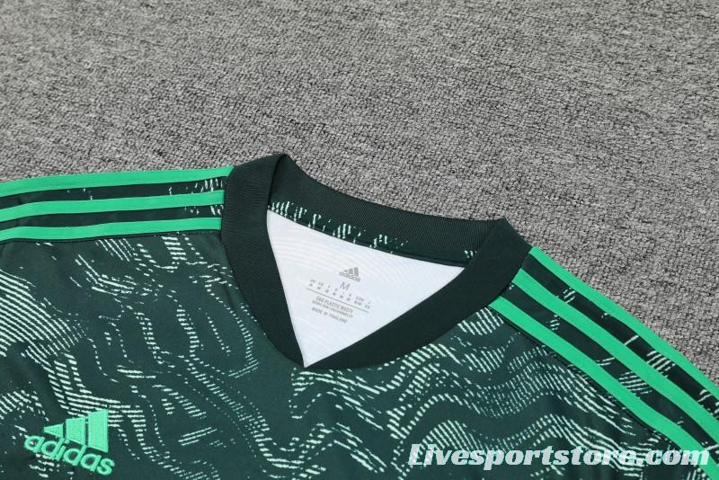 23-24 Real Madrid Black Green Pattern Short Sleeve+Shorts