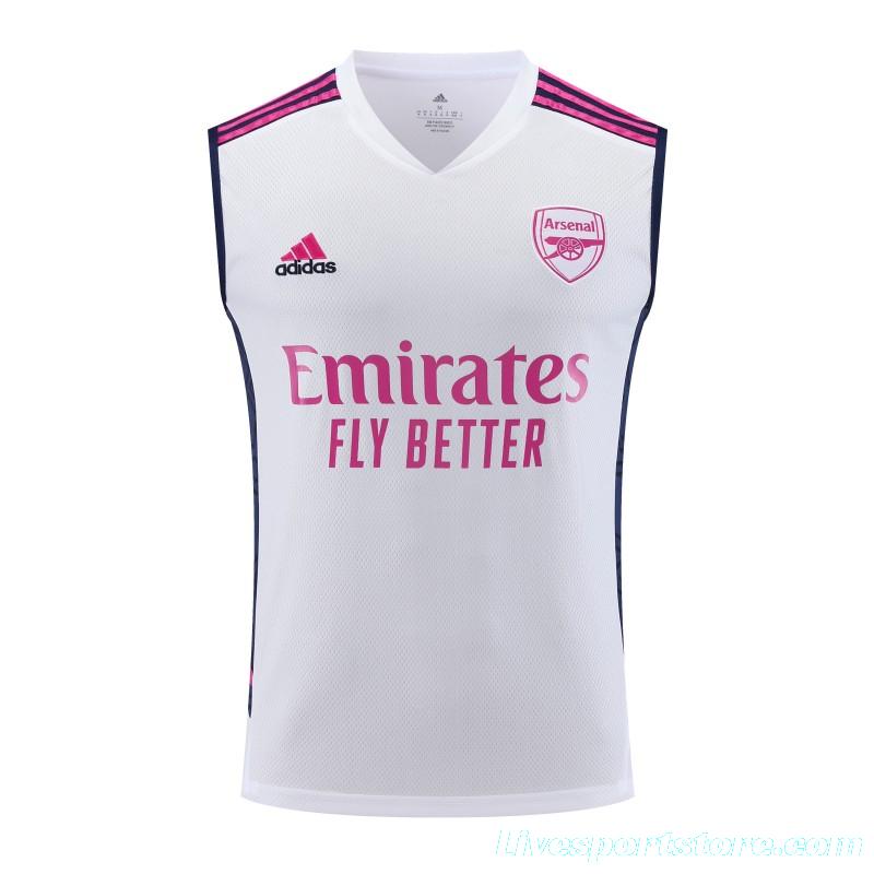 23-24 Arsenal White/Navy Vest Jersey+Shorts