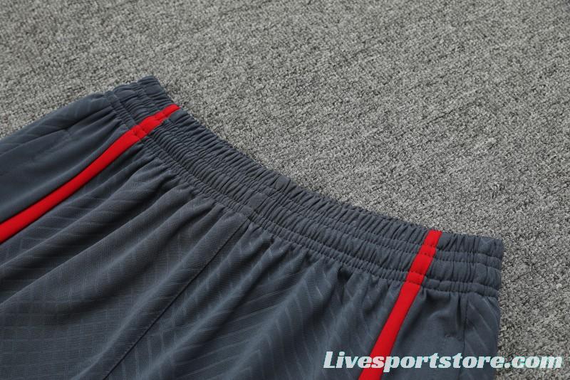 23-24 Liverpool White/Blue Grid Short Sleeve+Shorts