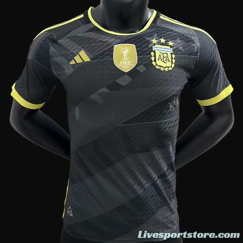 Player Version 2023 Argentina Black Special Jersey With Champion Patch