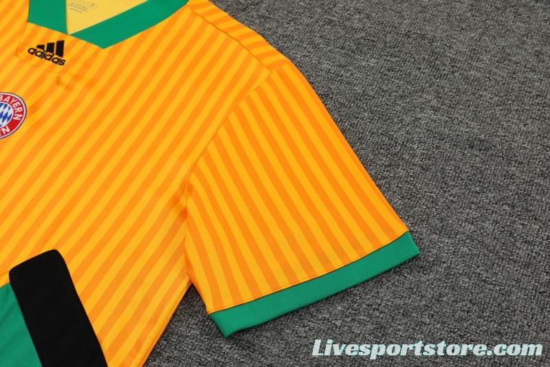 23-24 Bayern Munich Yellow Remake Icon Short Sleeve Jersey+Shorts