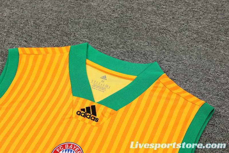 23-24 Bayern Munich Yellow Remake Icon Vest Jersey+Shorts