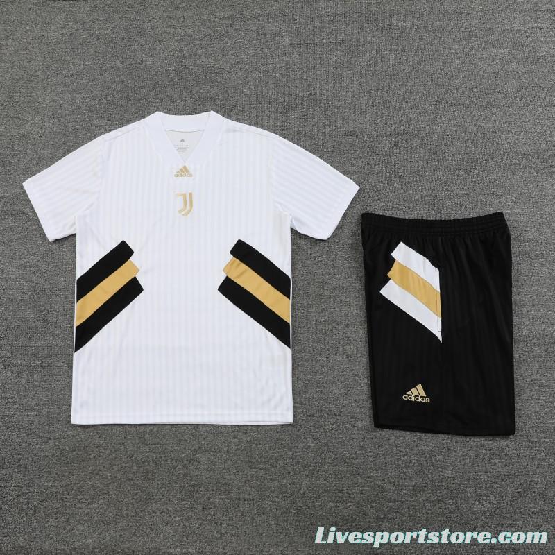 23-24 Juventus Remake Icon White Short Sleeve Jersey+Shorts