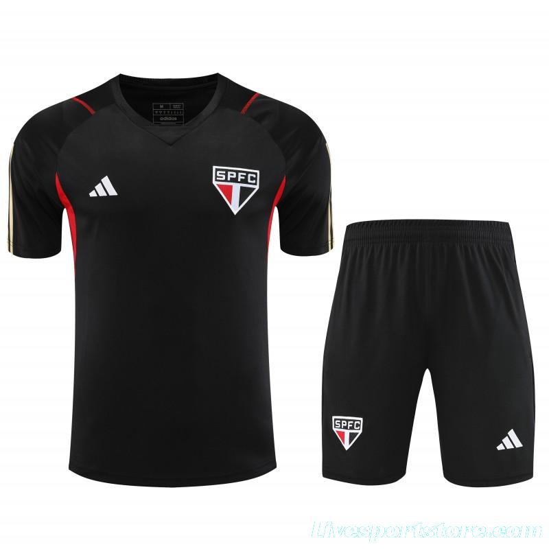 23-24 Sao Paulo Black Short Sleeve Jersey+Shorts