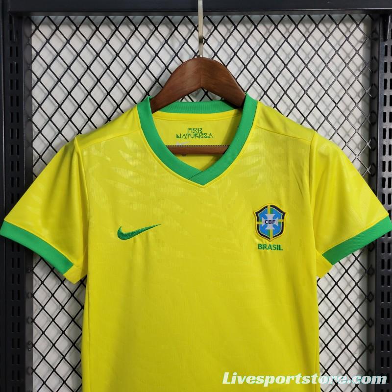 23-24 Kids Brazil Home Jersey Size 16-28