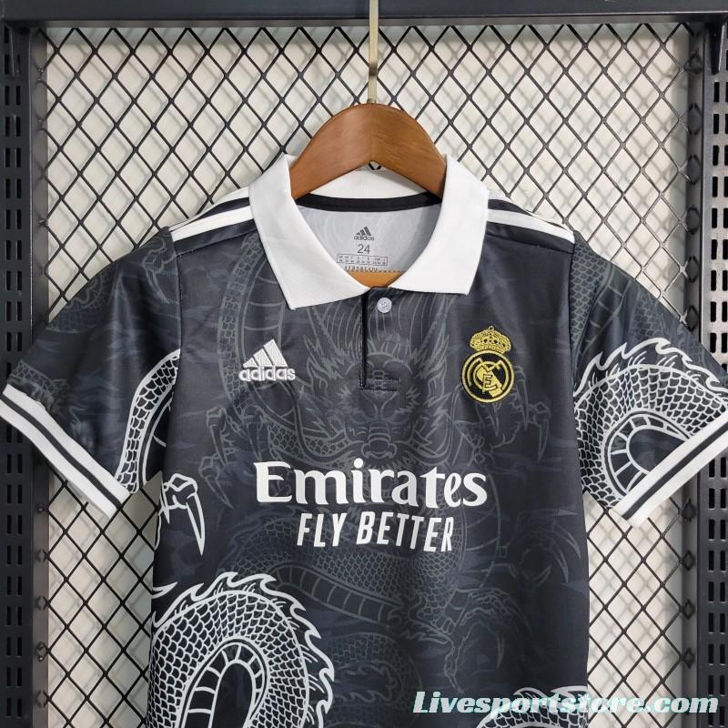 23-24 Kids Real Madrid Special Edition Black Dragon Jersey Size 16-28