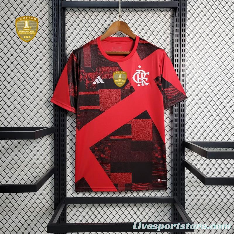 23/24 Flamengo Pre-Match Red Jersey+ All Sponsors