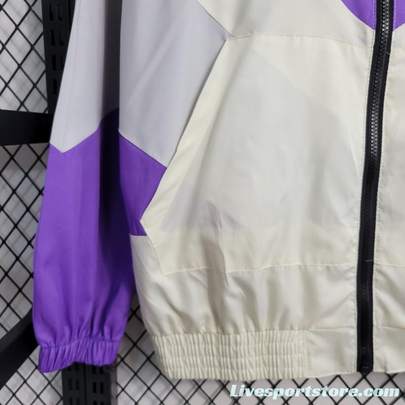 23-24 Arsenal White Purple Windbreaker