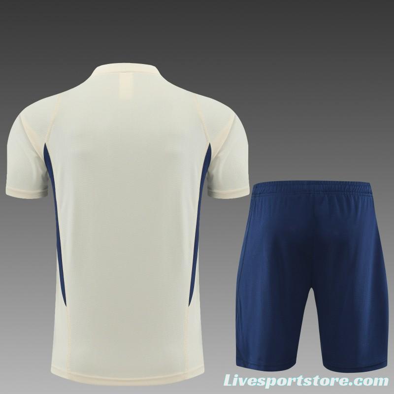 2023 Italy Light Yellow Short Sleeve+Shorts