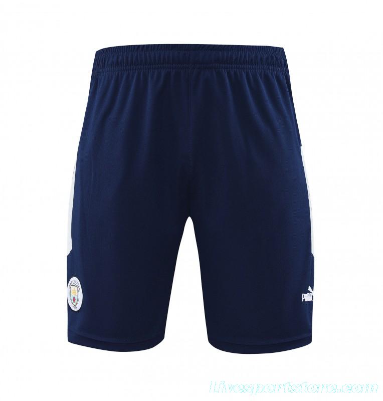 23 24 Manchester City Black Blue Short Sleeve+Shorts