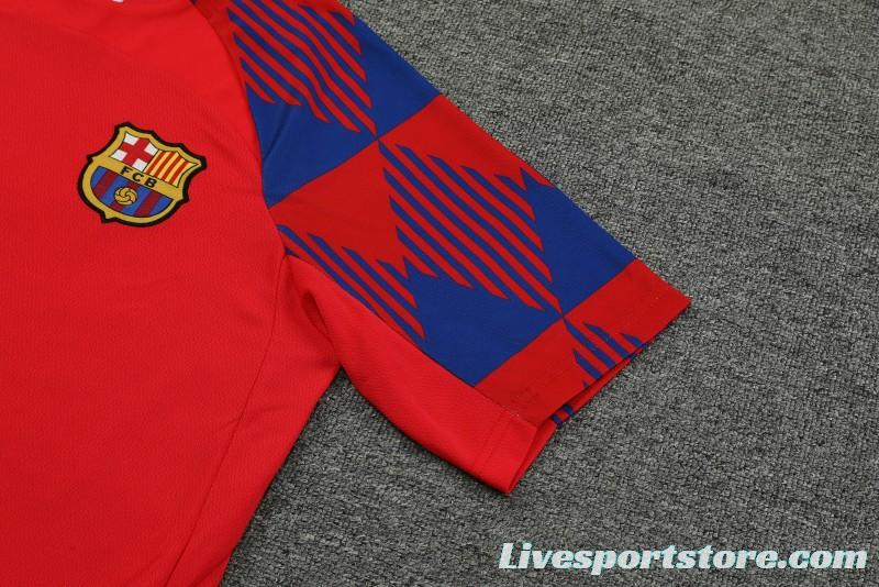 23 24 Barcelona Red Remake Icon Short Sleeve+Shorts