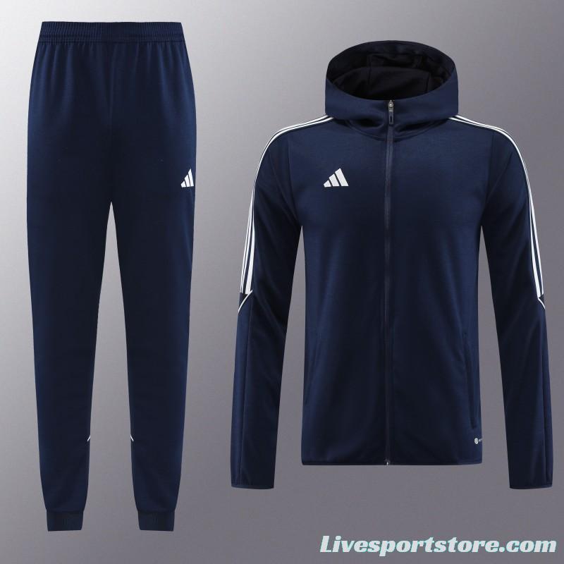 2023 Adidas Navy Hoodie Full Zipper Jacket +Pants