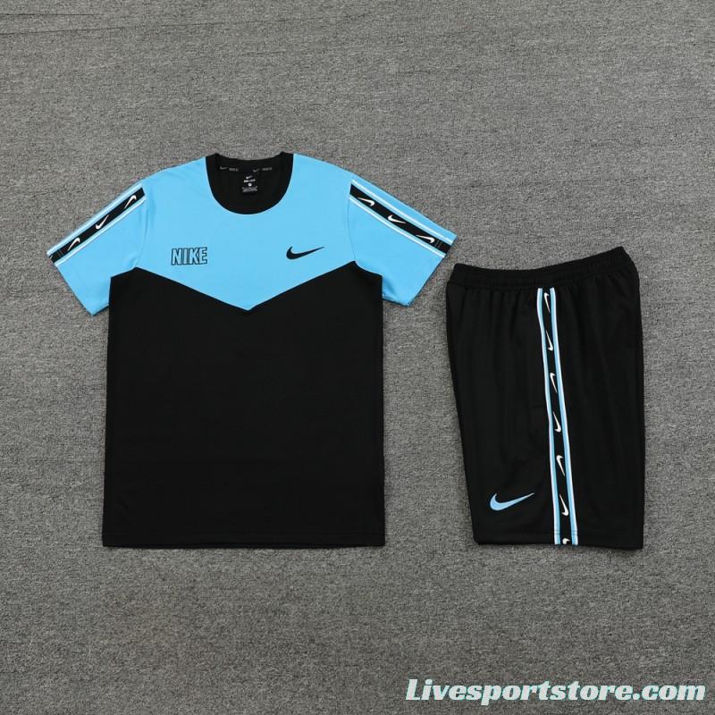 23/24 NIKE Black/Blue Short Sleeve Jersey+Pants