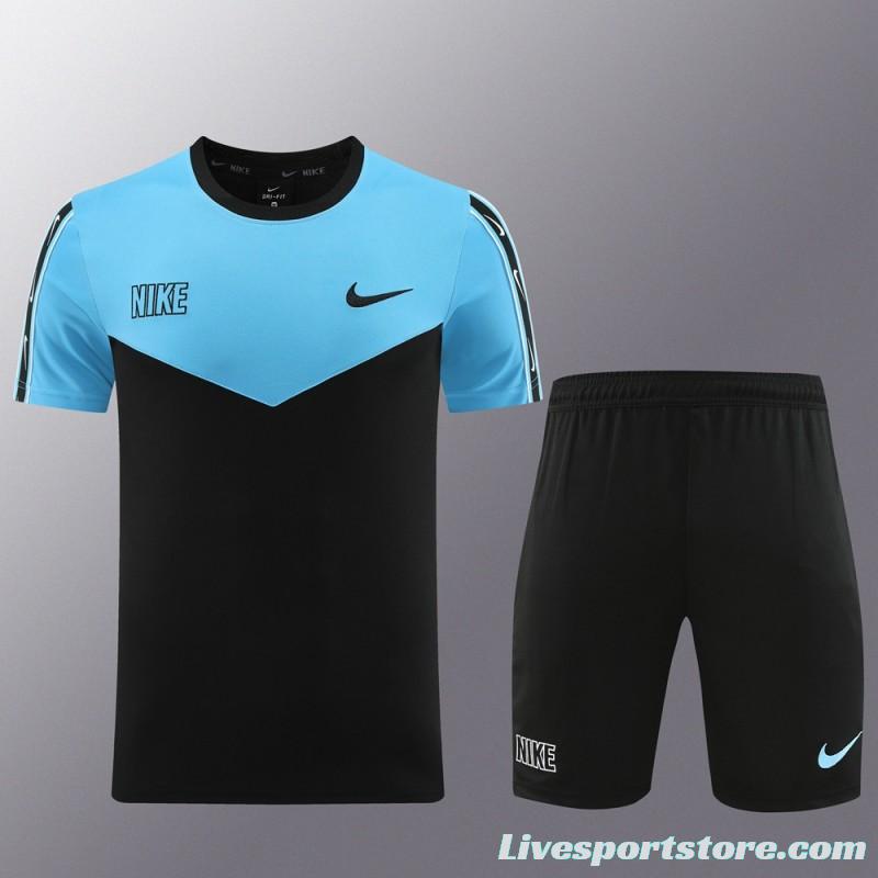 23/24 NIKE Black/Blue Short Sleeve Jersey+Pants