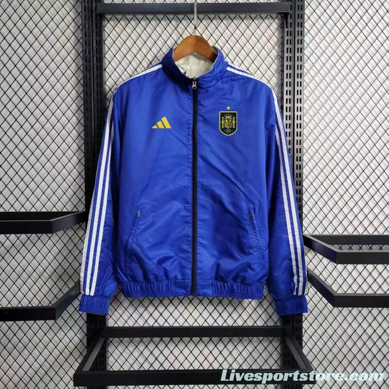 2023 Spain Blue/White Reversible Windbreaker