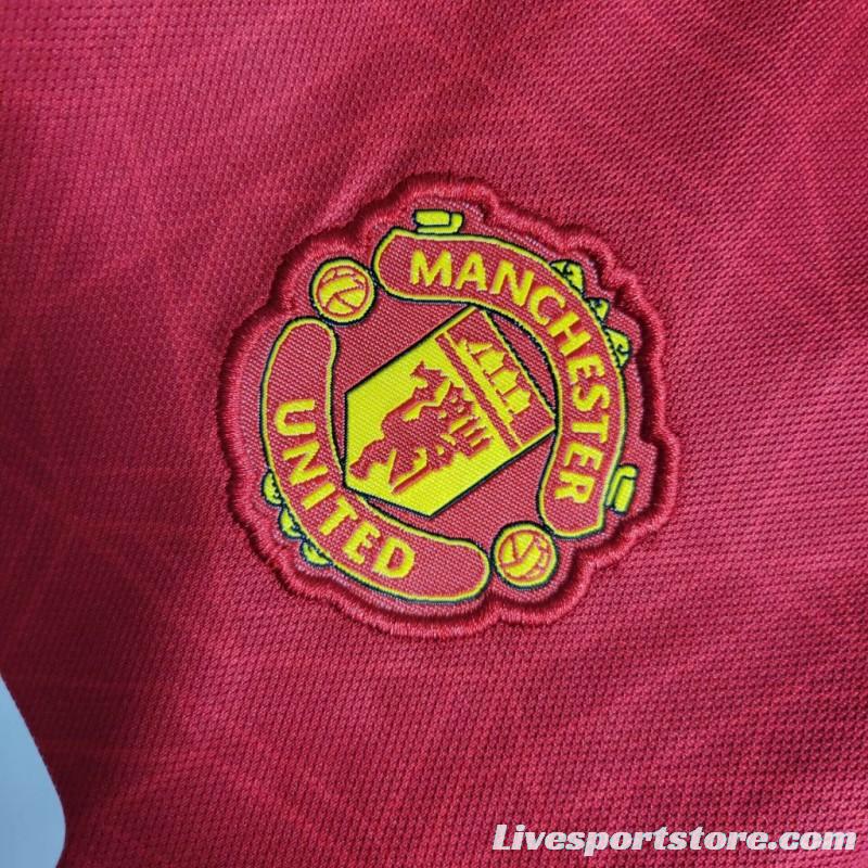 23-24 Kids Manchester United Home Long Sleeve Jersey