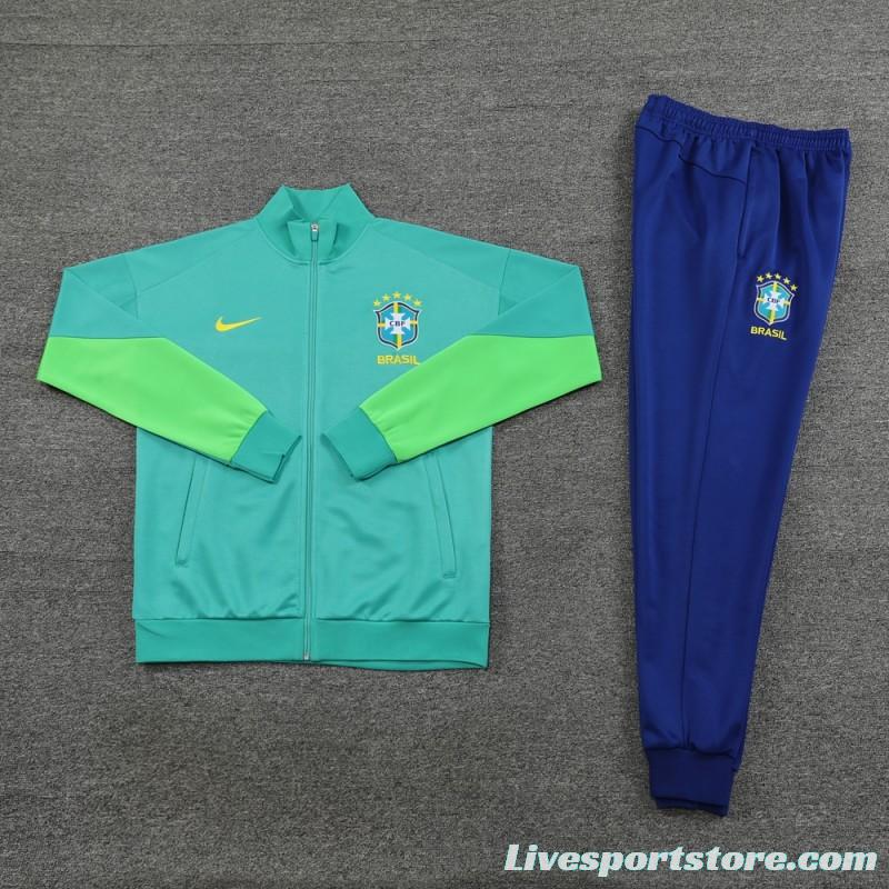 23/24 Brazil Green Full Zipper Jacket+Pants