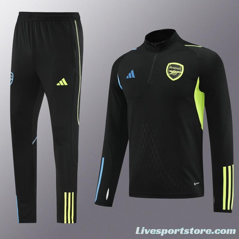 23/24 Arsenal Black Half Zipper Jacket+Pants