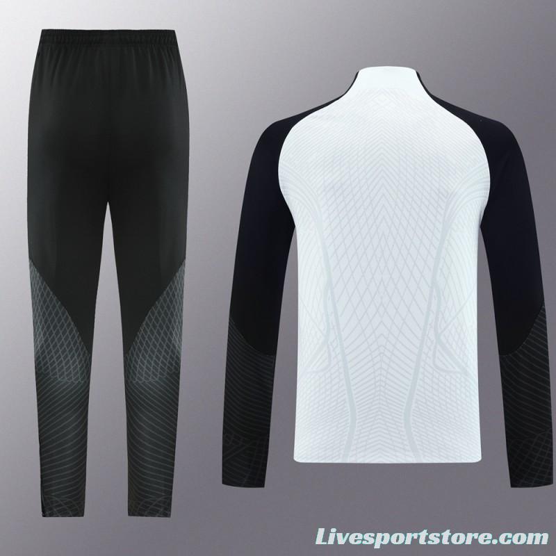 2024 Nike White/Black Half Zipper Jacket+Pants