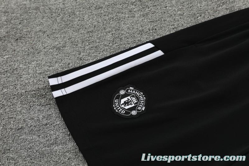 24/25 Manchester United Black Short Sleeve Jeresy+Shorts