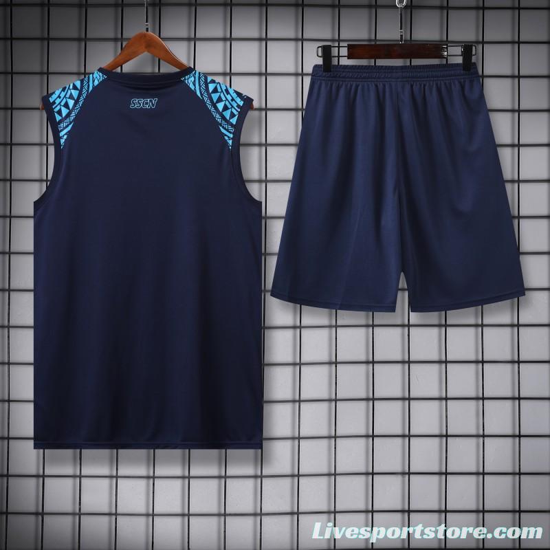 23/24 Napoli Navy/Blue Vest Jeresy+Shorts