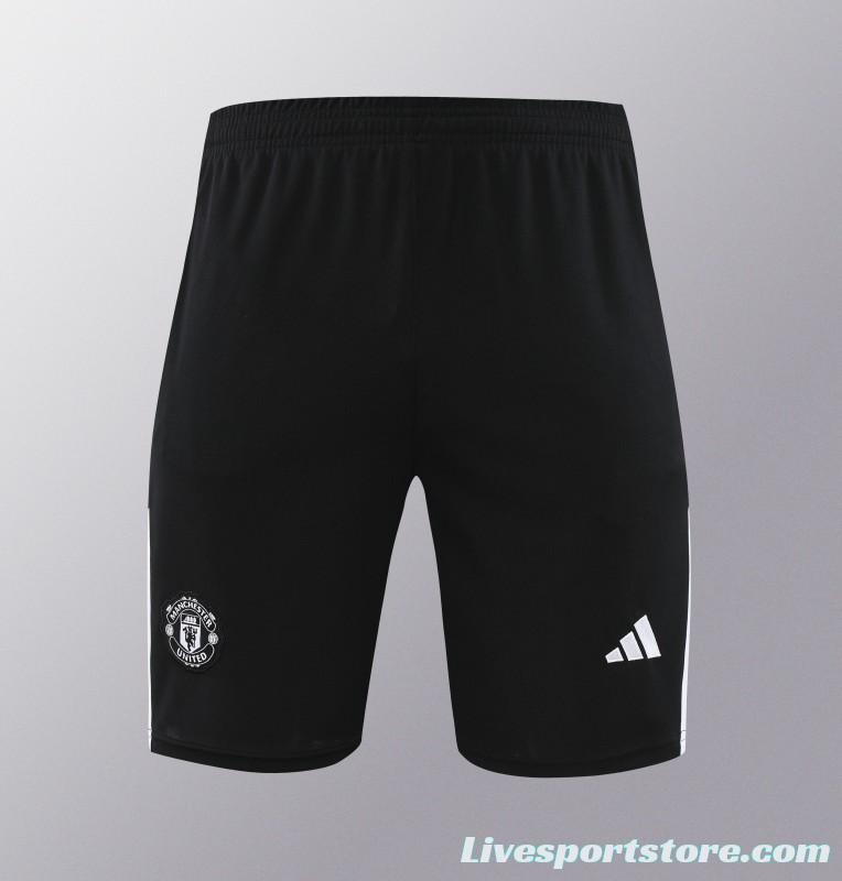 24/25 Manchester United Black Vest Jeresy+Shorts