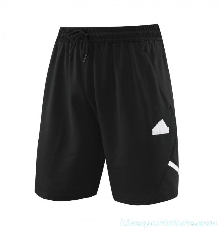 23/24 Adidas Black Cotton Short Sleeve Jersey+Shorts