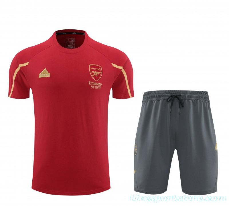 23/24 Arsenal Red Cotton Short Sleeve Jersey+Shorts