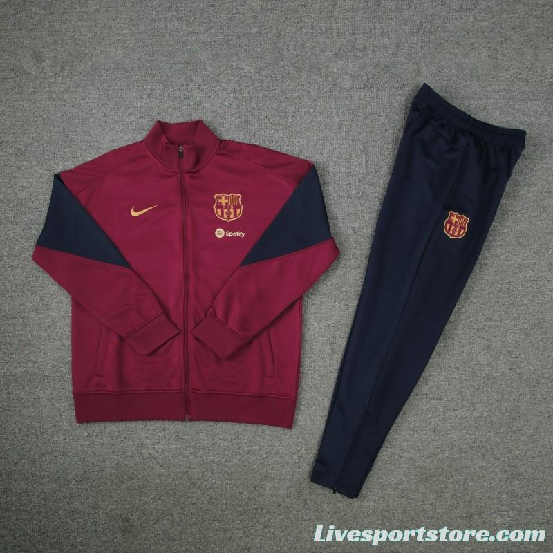 24/25 Barcelona Wine Full Zipper Jacket +Long Pants